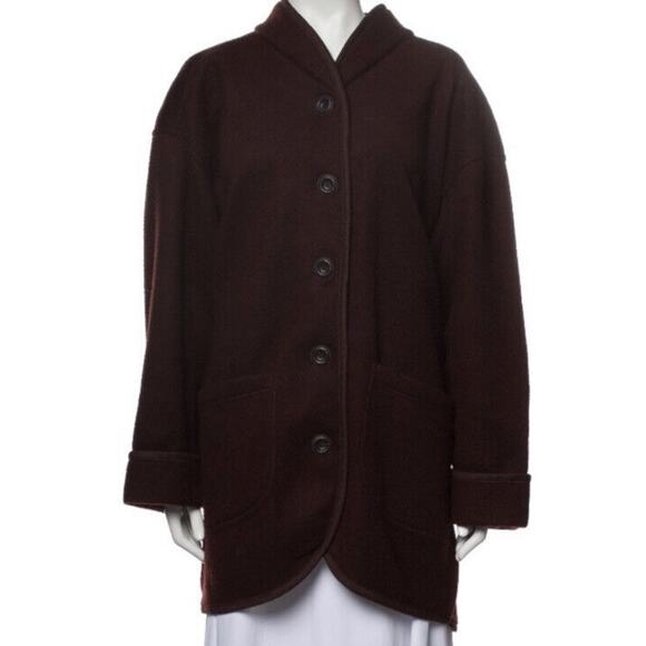 Diane Von Furstenberg Vintage Brown Felt Oversized Sweater Jacket Sz M/L - Picture 1 of 9